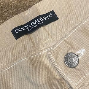 Dolce and Gabbana, men’s 34×34 waist tan colored  jeans with white stitching